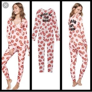 PINK Victoria’s Secret Donut onesie pajamas